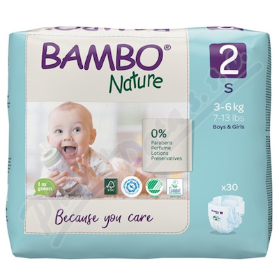 Bambo Nature 2 dětské plenkové kalhotky 3-6kg 30ks