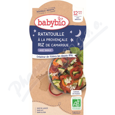 BABYBIO večer.menu Ratatouille-rýže 12m+ 2x200g