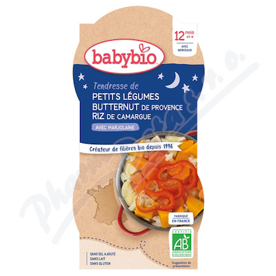 BABYBIO večer.menu zelenina-dýně-rýže 12m+ 2x200g