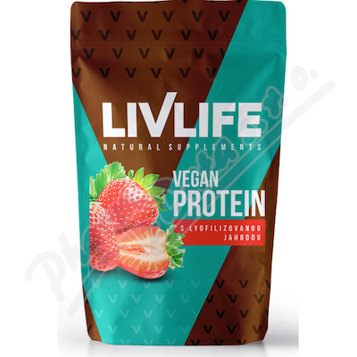 LIVLIFE Vegan Protein s lyofilizovan.jahodou 245g